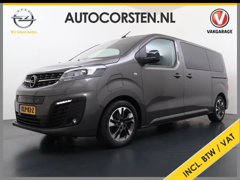 Opel Vivaro-e Combi Electric 8-Persoons L2 75kWh Leder Panoramadak 2X Elek.Schuifdeur Trekhaak 360°Camera Stoelverwarming Apple Carplay Android Auto Navi Ecc SOH 90% Cruise Control Regen-Lichtsensor Privacy Glas Lmv DAB Led 1.000KG Trekgewicht Garantie op Accu tot 19-12-2030/160.000km
