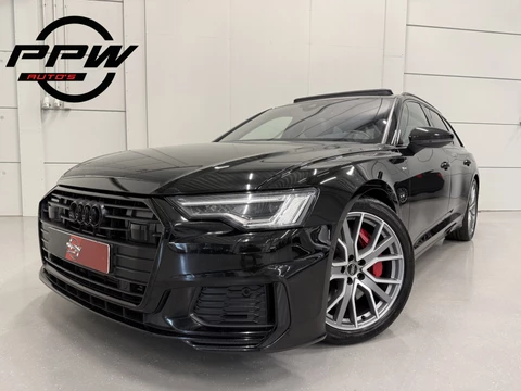 Audi A6 Avant 55 TFSI e quattro Competition BLACK ALL BLACK PANO/TREKHAAK/B&O/20"/SOH 93%/MEMORY/MATRIX/ACC/CAMERA/BLACK-OPTIC/NET GROTE OH BEURT GEHAD MET RONDOM NW REMMEN/BANDEN ALLES!!/BLACK ALL BLACK
