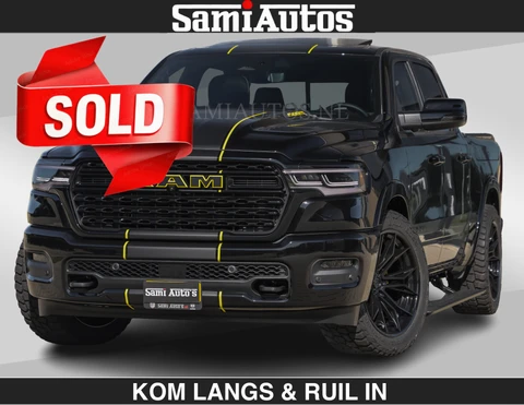 Dodge Ram Pick-Up Limited Night H.O 540HP 706Nm | Massage + Full Option | De Meest Luxe en Volle in zijn Klasse | Comfortabele Dubbele Cabine met Royale 5 Zitplaatsen | BPM vrij | Nu Leverbaar uit Voorraad | Voorraad Nr 2356 - 0990 | De specialist in Amerikaanse pick‑ups in Nederland en Europa.