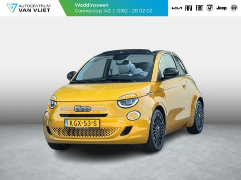 Fiat 500C Hybrid La Prima Cabrio | Clima | LED | PDC | JBL Premium Audio | 17" | Camera | Canneloni Ivory/Piombo interieur