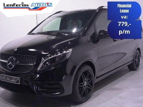 Mercedes-Benz V-klasse 300d 4-MATIC Lang AMG Line Dubbel Cabine NAP 2x Elek. schuifdeur, Leder Beige, Distronic, 360 Camera, LED, Trekhaak