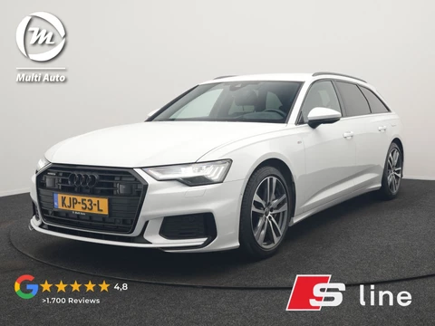 Audi A6 Avant 50 TFSI e Quattro S Line PHEV 300pk Dealer O.H. | Adaptive Cruise | Head Up | Camera | Matrix LED | Lederen Sportstoelen Memory & Verwarmd | Blis | Stuur Verwarmd | Apple Carplay | Navigatie | DAB | Plug In Hybrid |