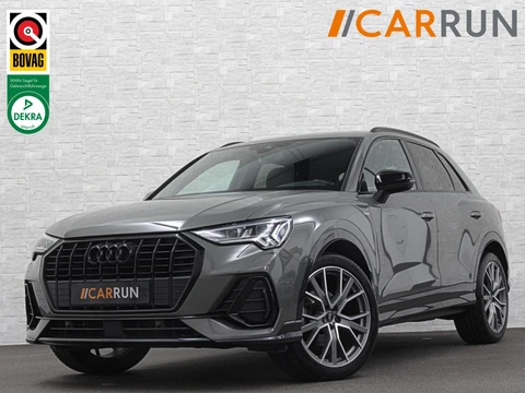 Audi Q3 35 TFSI S-Line | ACC | Trekhaak | Leder | Sportstoelen | Matrix-LED | Standkachel | Sfeerverlichting | Uniek Interieur | Carplay | 20 inch | Audi-Sound | Getint Glas | Lane-Assist | Stoelverwarming | Virtual-Cockpit | Dodehoek |
