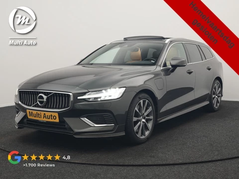 Volvo V60 T8 Twin Engine AWD Inscription PHEV 390pk | Panodak | Lederen Sportstoelen & Stuur Verwarmd | Apple Carplay | Navigatie | Cruise Control | Virtual | Achterbank Verwarmd | 18"L.M | Plug In Hybrid |