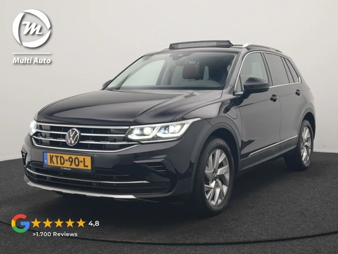 Volkswagen Tiguan 1.4 TSI eHybrid Elegance PHEV 245pk Dealer O.H | Trekhaak Af Fabriek | Panodak | Adaptive Cruise | IQ Light | 360 Camera | Lederen Sportstoelen Memory & Verwarmd | Travel Assist | Apple Carplay | Keyless | Stuurverwarming | BLIS | Virtual | Navigatie | DAB | 18"L.M | Plug In Hybrid |
