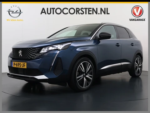 Peugeot 3008 1.6T HYbrid 225 GT SOH 91% Trekhaak 3D-Navi Focal®-Audio Adap.Cruise Elek.Stoelen+Memory+Verwarmd 360°Camera Elek.Achterklep Apple Carplay Android Auto Pack Business Lane Assist Ecc DAB+ Pdc Privacy Glas Led Bluetooth Lmv 19" Dodehoekdetectie 1.250KG Trekgewicht 1e Eigenaar Dealeronderhouden Origineel Nederlandse Auto
