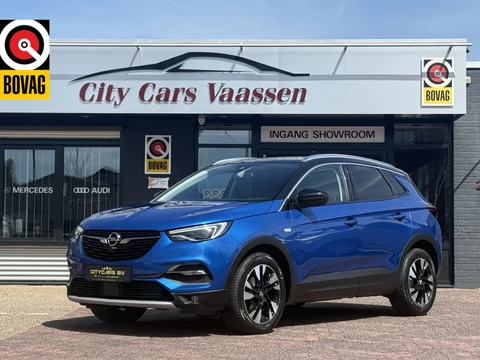 Opel Grandland X 1.2 Turbo Ultimate 131 pk automaat org nl auto nap logisch full options navi apple carplay climate ctr cruise ctr lmv 18 inch keyless entry pdc v/a half leder/stof