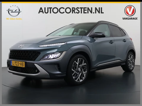 Hyundai Kona 1.6GDI HEV Hybride Premium Adap.Cruise Leder+Verwarming+Ventilatie Head-Up Display Camera Apple Carplay Android Auto Navi Ecc Pdc Keyless Blind-Spot Lane Assist Achterbank+Stuur verwarming Krell®-Audio Isofix DAB Lmv 18" Dealeronderhouden 1e Eigenaar Origineel Nederlandse Auto