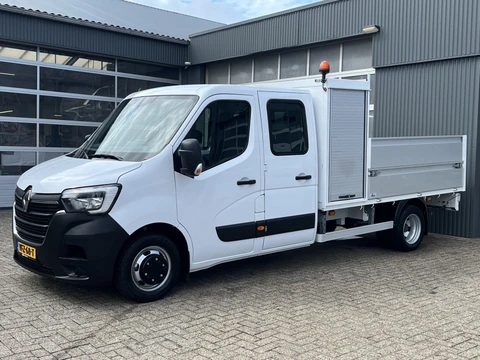 Renault Master T35 2.3 dCi L3 DC Airco Cruise controle Trekhaak 3500kg trekgewicht Open laadbak Pick-up 5-Persoons Standkachel Telefoonverbinding Gereedschapskist Hoge schotten Euro 6