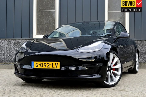 Tesla Model 3 Performance AWD 75 kWh SOH 86.5% Rijklaarprijs-Garantie Panorama dak Autopilot Leder 20 Inch