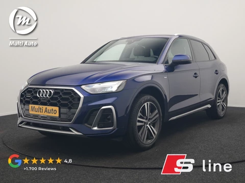 Audi Q5 55 TFSI e 2x S Line PHEV 367pk Dealer O.H. | 360 Camera | Sportstoelen Verwarmd | Sfeerverlichting | 20"L.M | Virtual Cockpit | Cruise Control | Navigatie | DAB | Plug In Hybrid |