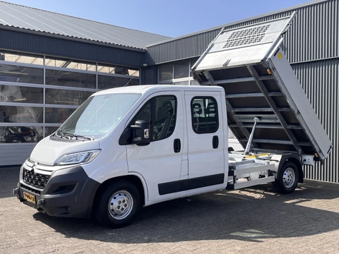 Citroën Jumper 35 2.0 HDi L3 DC Airco Cruise controle Kipper Kieper Trekhaak 2500 kg trekgewicht 7-Persoons Telefoonverbinding 1e eigenaar open laadbak Pick-up P-up Euro 6 Bpm vrij!!