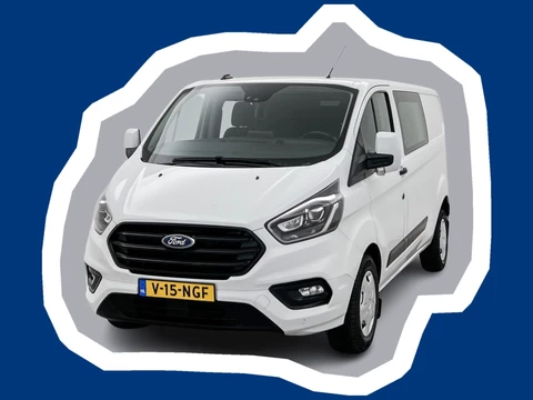 Ford Transit Custom 320 2.0 TDCI L2H1 Limited DC 130pk Automaat Navigatie Dubbele cabine Stoelverwarming Trekhaak Cruise control Airco Euro 6