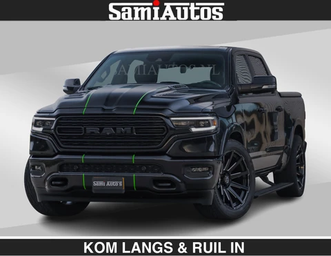 Dodge Ram Pick-Up LIMITED 5.7 V8 HEMI | TOP STAAT | BOM VOL | HUD | LUCHTVERING | STRIPING | BREDE WIELEN | OPEN UITLAAT KLEP | ADAPTIVE | PANO | DC | CREW CAB | DUBBELE CABINE | 5 PERSOONS |