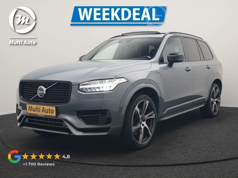 Volvo XC90 T8 Recharge AWD R-Design 7 Persoons Long Range PHEV 456pk Dealer O.H | Luchtvering | Trekhaak Af Fabriek | Panodak | 360 Camera | Adaptive Cruise | Harman / Kardon | Alcantara Sportstoelen Memory & Verwarmd | Keyless | Pilot Assist | Apple Carplay | Stuur Verwarmd | BLIS | Adaptive LED | Navigatie | Virtual | DAB | 22"L.M | Plug In Hybrid |