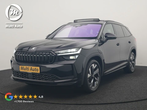 Škoda Kodiaq 1.5 TSI Sportline Business PHEV 204pk Dealer O.H | Panodak | Trekhaak Af Fabriek | Adaptive Cruise | Head Up | 360 Camera | Canton | Alcantara Sportstoelen Memory & Verwarmd | Stuur Verwarmd | Keyless | Sfeerverlichting | Apple Carplay | DAB | Navigatie | Virtual | 19"L.M | Plug In Hybrid |