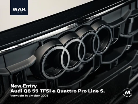 Audi Q8 55 TFSI e Quattro Pro Line S , pano, B&O, 4W-best., OLED, luchtv., tr.haak, S sportstoelen, Laserlicht, HUD, 23", keyless