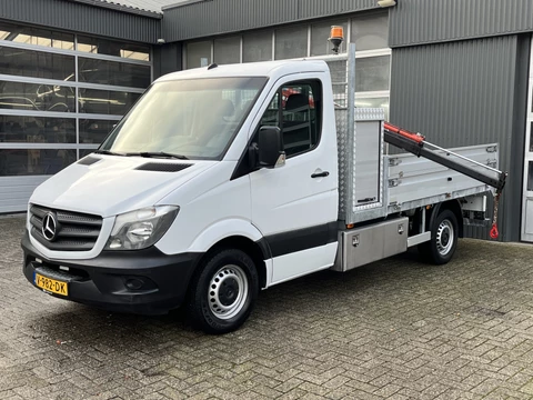 Mercedes-Benz Sprinter 314 2.2 CDI 366 Automaat Maxilift 110.2 laadkraan Airco Trekhaak 3500 kg 3-Persoons Gereedschapskist 1e eigenaar ex Overheid Kraan Pick-up Euro 6 Open laadbak P-up Bakwagen Kraan Autolaadkraan