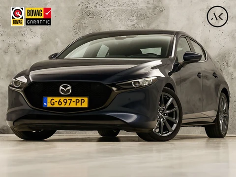 Mazda 3 2.0 e-SkyActiv-G M Hybrid 122 Automaat (GROOT NAVI, CLIMATE, STUUR/STOELVERWARMING, BOSE AUDIO, CAMERA, SPORTSTOELEN, ADAPTIVE CRUISE, HEAD-UP DISPLAY, NIEUWSTAAT)