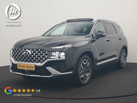 Hyundai Santa Fe 1.6 T-GDI PHEV Premium Sky 7 Persoons 266pk Dealer O.H. | SOH 97,1% | Trekhaak Af Fabriek | Panodak | Adaptive Cruise | Head Up | 360 Camera | Lederen Sportstoelen Memory & Ventilatie | BLIS | Keyless | Stoelen & Stuur Vewarmd | Apple Carplay | Na