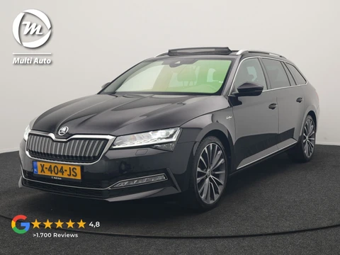 Škoda Superb Combi 1.4 TSI iV Laurin & Klement PHEV 218pk | Trekhaak Af Fabriek | Panodak | Camera | Lederen Comfortzetels Massage & Memory | Keyless | Sfeerverlichting | Stoelen &Stuur Verwarmd | Apple Carplay | Navigatie | DAB | Plug In Hybrid |