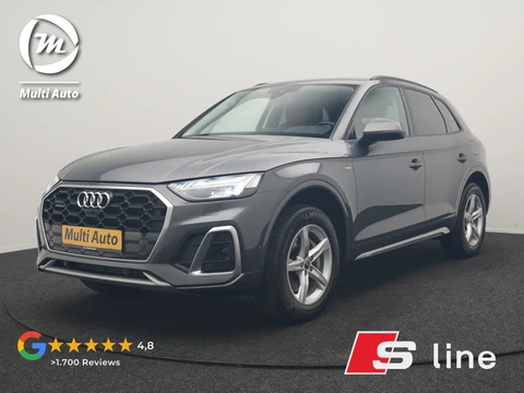 Audi Q5 55 TFSI e S Line PHEV 367pk Dealer O.H | Trekhaak Af Fabriek | Adaptive Cruise | 360 Camera | Bang & Olufsen | Matrix LED | Lederen Sportstoelen Memory & Verwarmd | Apple Carplay | Keyless | Stuurverwarming | Navigatie | Virtual |