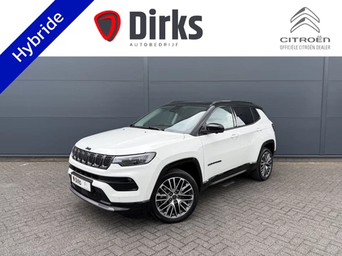 Jeep Compass 4xe 240 Plug-in Hybrid Electric Summit (Elektrisch Schuifdak - Leder incl verwarming/koeling/geheugen - Elektrische Klep - 360gr Camera - Adaptieve Cruise Controle - 19"- Keyless Entry - LED - 4x4)