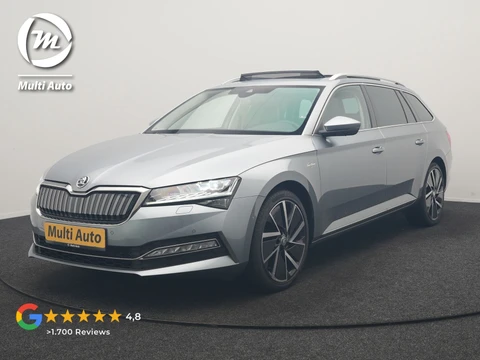 Škoda Superb Combi 1.4 TSI iV Laurin & Klement PHEV 218pk Dealer O.H. | Trekhaak Af Fabriek | Panodak | Adaptive Cruise | 360 Camera | Canton Audio | Lederen Comfortstoelen Memory & Massage & Ventilatie | Sfeerverlichting | Stoelen & Stuur Verwarmd | BLIS | Keyless | Plug In Hybrid |