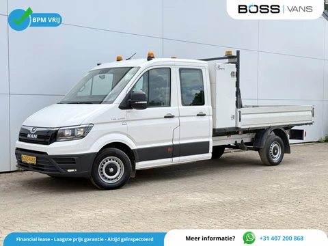 MAN TGE 3.140 2.0 TDI Automaat Open Laadbak Dubbele cabine 6-persoons Airco Trekhaak Navigatie Carplay Pritische Pickup Open Box