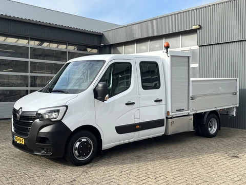 Renault Master T35 2.3 dCi 145 L3 DC Airco Cruise controle Trekhaak 3500kg trekgewicht Open laadbak Pick-up 5-Persoons Standkachel Telefoonverbinding Gereedschapskist Hoge schotten Euro 6