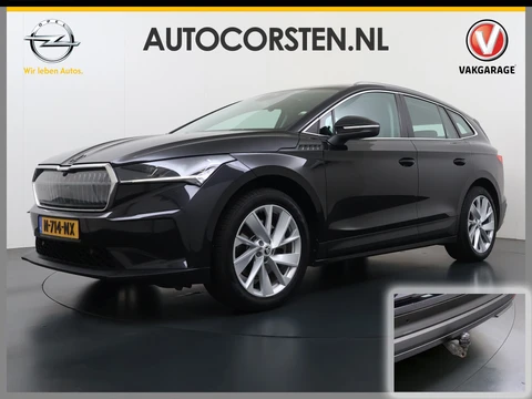 Škoda Enyaq iV 80 204PK Chrystal Face Sport Pakket Trekhaak SOH 91% Stoel+Stuurverwarming 3-Zone Ecc Camera Apple Carplay Android Auto Navi Led Matrix Rijstrooksensor Isofix Keyless 1.000KG Trekgewicht Origineel Nederlandse Auto